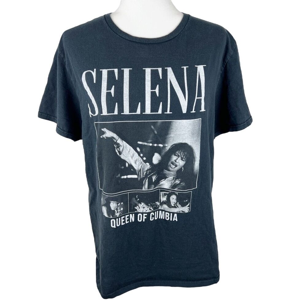 Selena Shirt Adult Large Black Short Sleeve Graphic Queen of Cumbia Music Tee